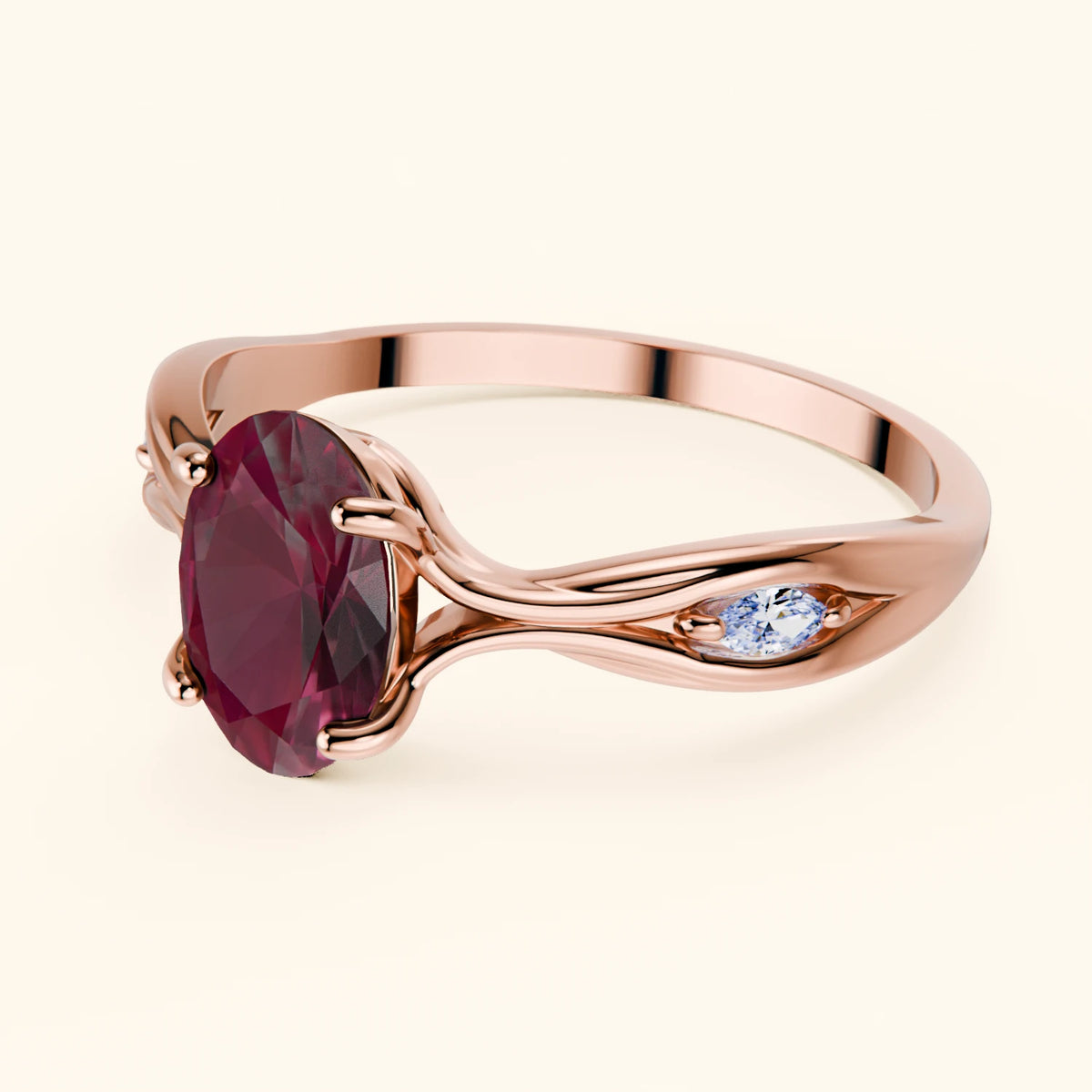 Engagement Ring Diademe - 1.75ct Natural Ruby with Natural Diamond Side Stones