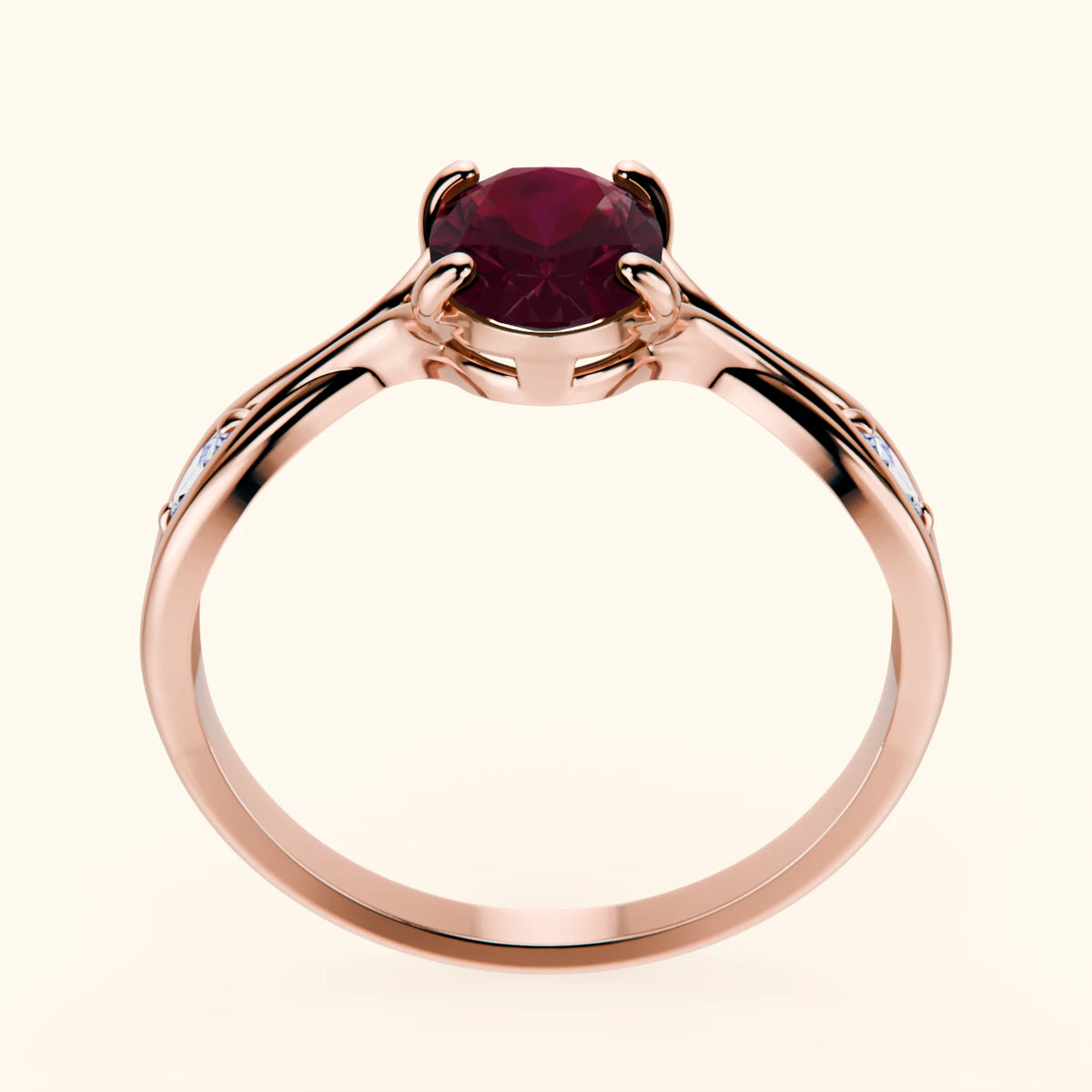 Engagement Ring Diademe - 1.75ct Natural Ruby with Natural Diamond Side Stones
