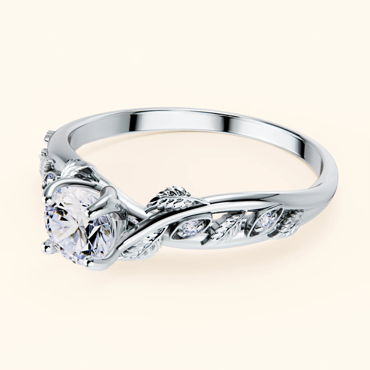 Pierścionek zaręczynowy Frêne – Diament naturalny 0,5 ct, kamienie boczne: diament laboratoryjny