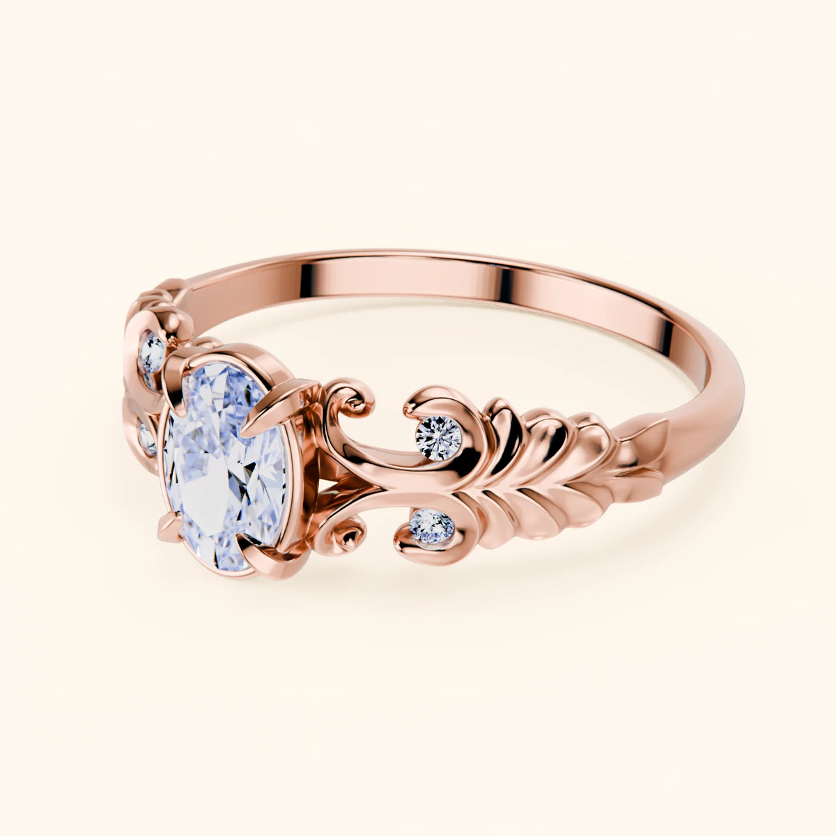 Engagement Ring Menuet - 0.4ct Lab Diamond with Lab Diamond Side Stones
