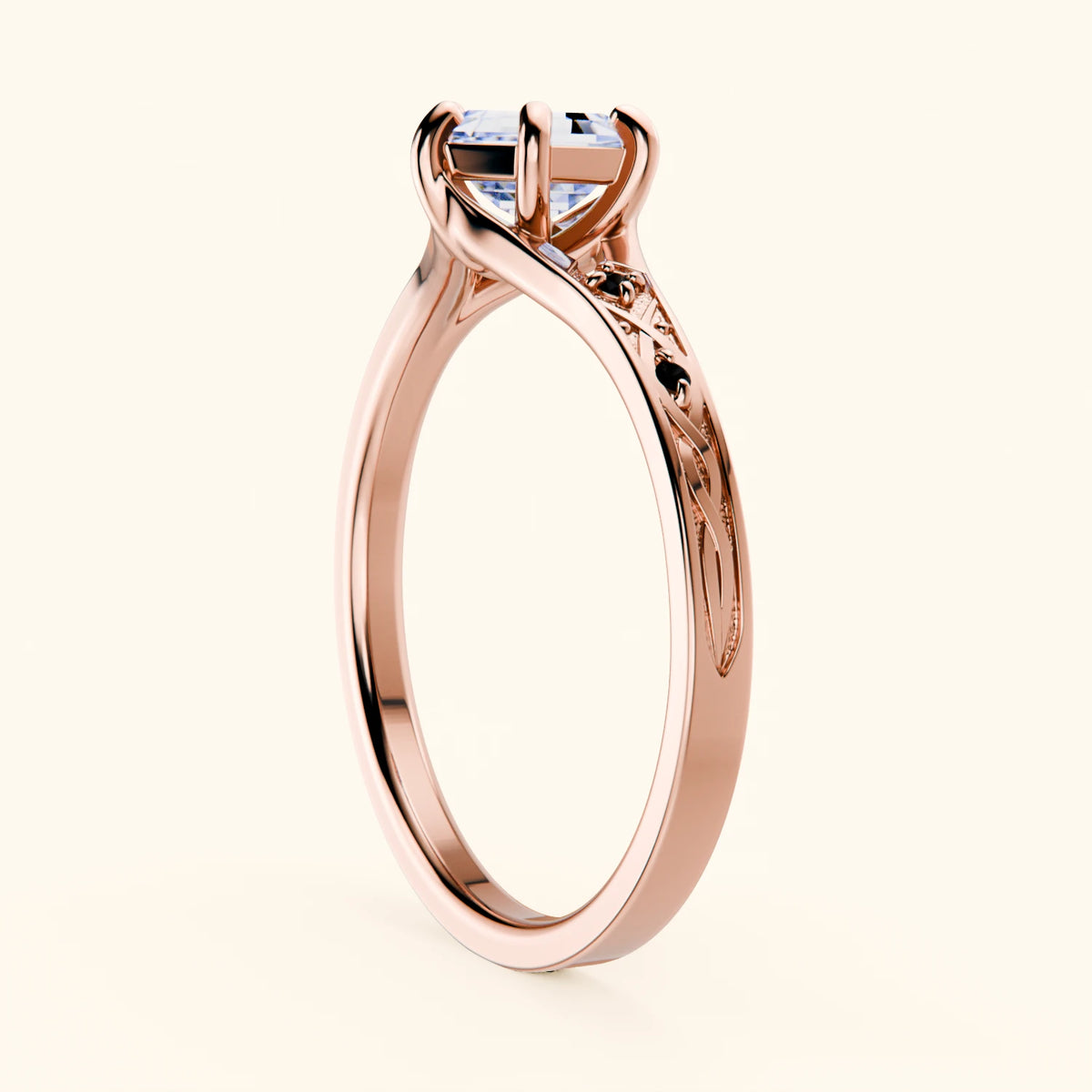 Engagement Ring Prisme - 0.9ct Lab Diamond with Black Diamond Side Stones