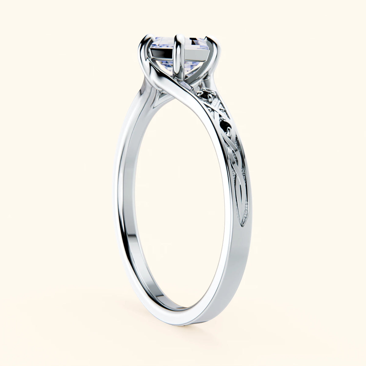 Engagement Ring Prisme - 0.9ct Lab Diamond with Black Diamond Side Stones
