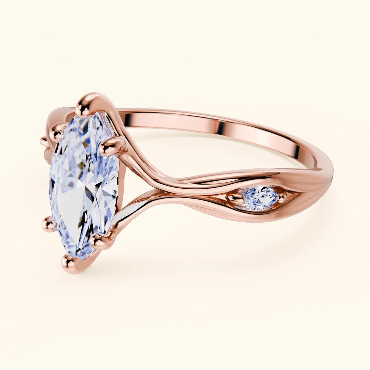 Engagement Ring Verset - 1ct Lab Diamond with Natural Diamond Side Stones