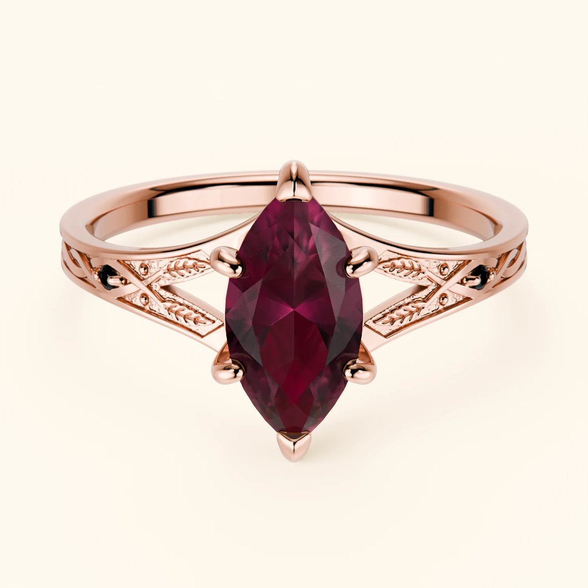 Pierścionek zaręczynowy Voile – Rubin naturalny 1,35 ct, kamienie boczne: czarny diament