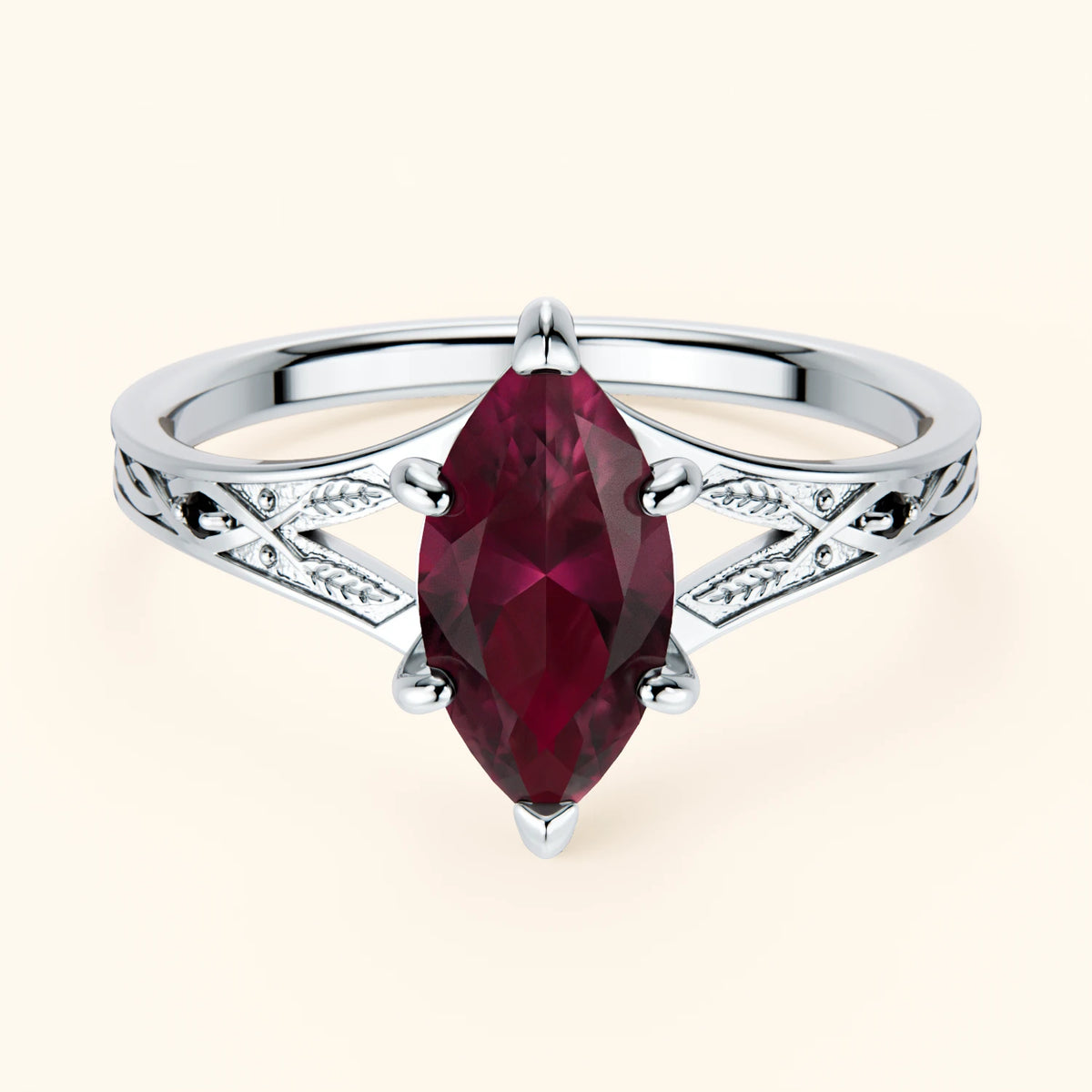 Pierścionek zaręczynowy Voile – Rubin naturalny 1,35 ct, kamienie boczne: czarny diament